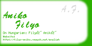 aniko filyo business card